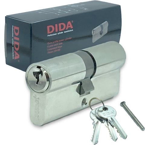 Euro Cylinder Lock 35/35 (70mm), Euro Door Barrel Lock with 3 Keys, Door Lock with Key to Ensure High Quality for Wooden, Metal, UPVC and Composite Doors.