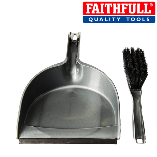 Faithfull FAIBRDUSTSET Plastic Dustpan and Brush Set 220 mm Wide