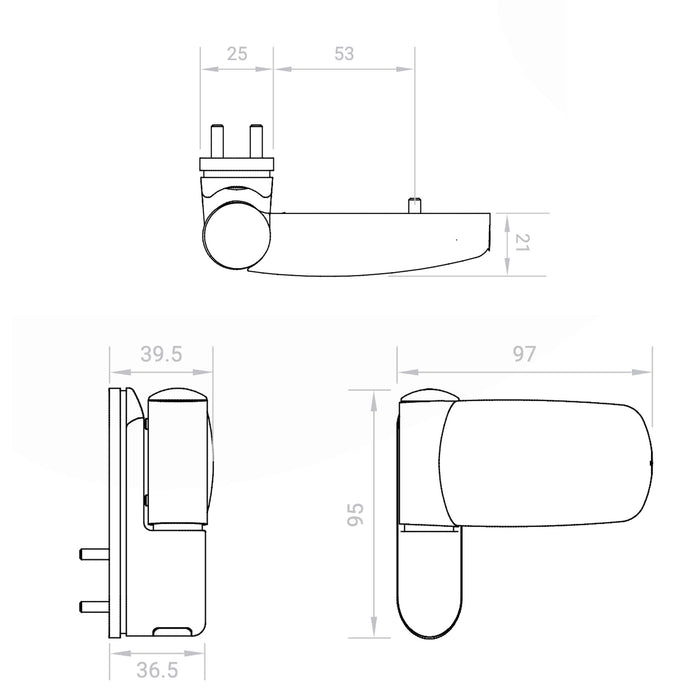 Set of 3 UPVC Double Glazing Door Flag Hinge Adjustable Avocet ET3D