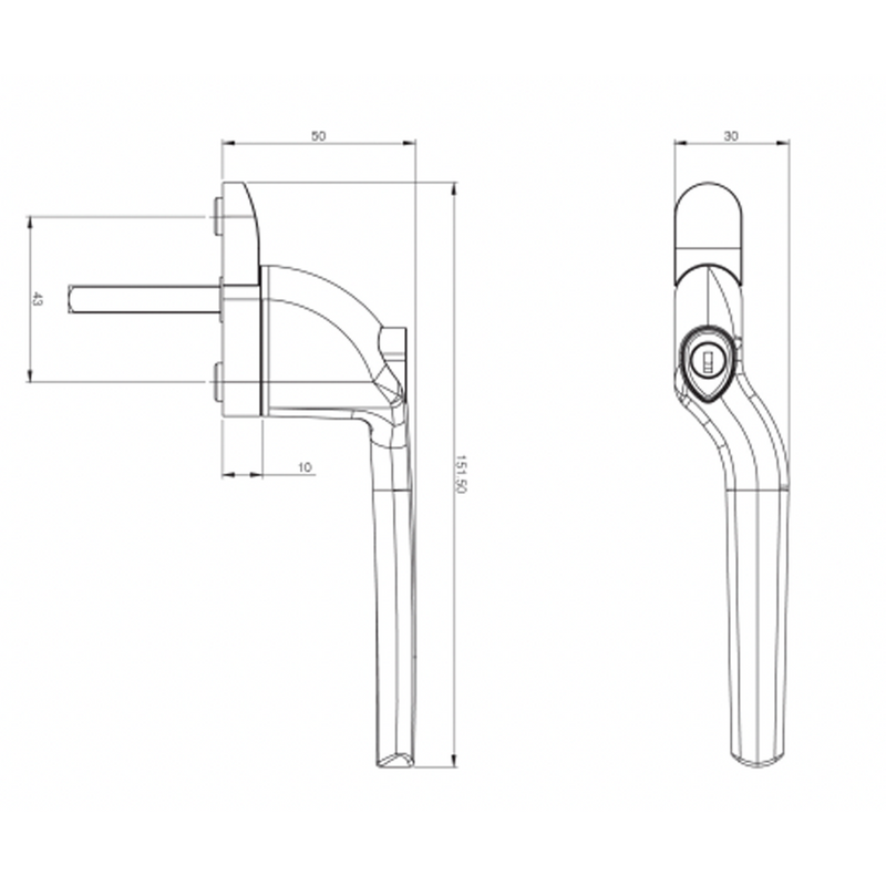 uPVC Universal Window Handle Cranked Double Glazing Locking Espag Replacement