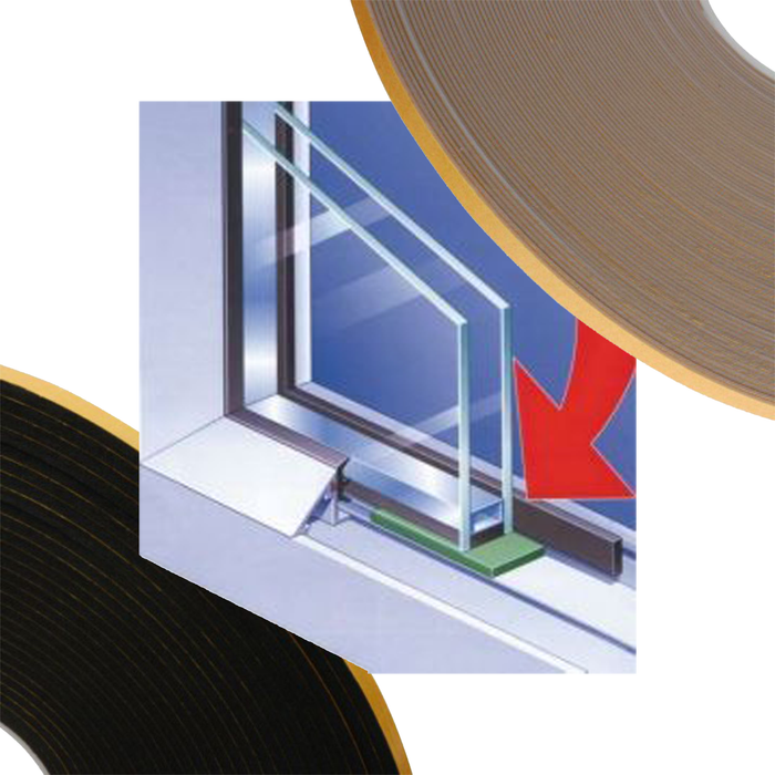 uPVC Window Double Sided Glazing Foam Security Tape Black & White