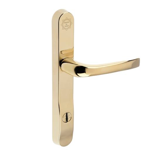 High Security UPVC Door Handle 92mm PZ 211mm PAS24 Secure By Design 2* Kitemark PVD Gold