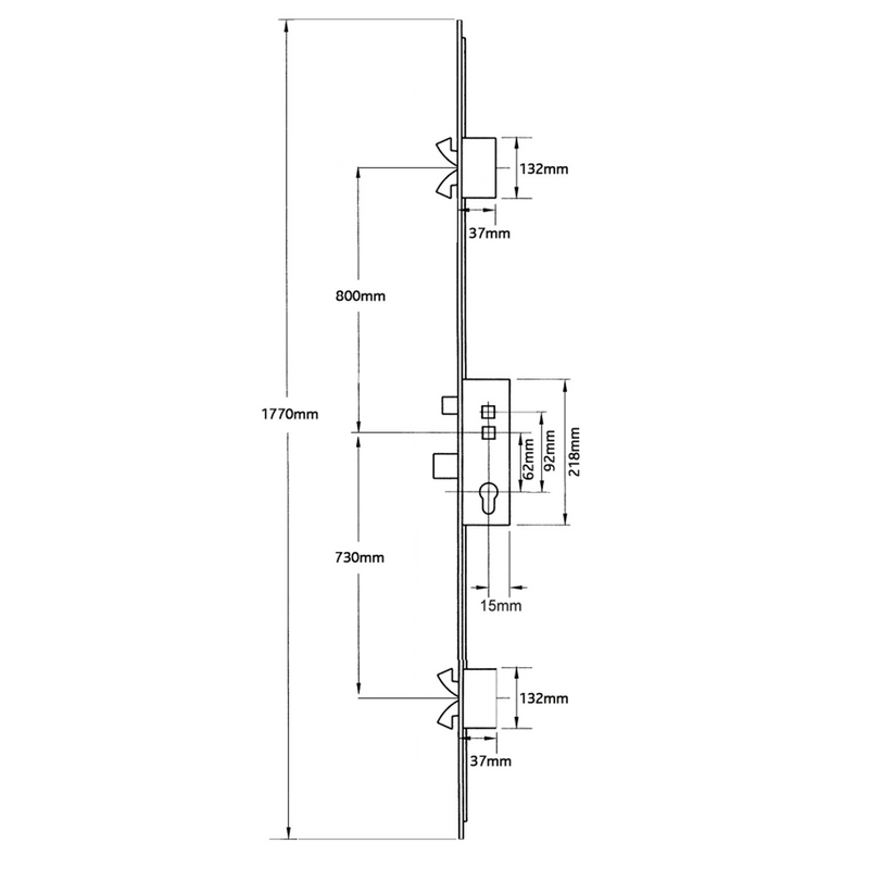 Avocet Timber/Composite Affinity Bastion Latch Deadbolt 4 Hooks Double Spindle Multipoint Door Lock