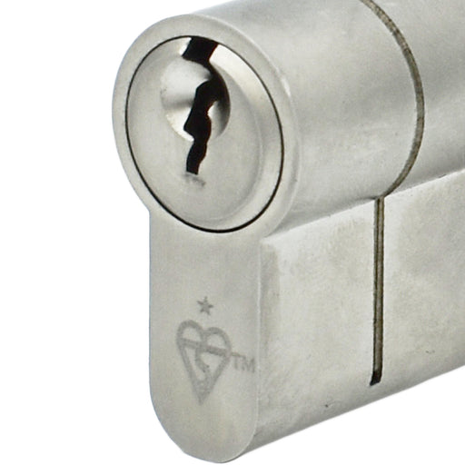 Mila BKS 1 Star Anti Snap Euro Cylinder Door Lock Nickel 40/45
