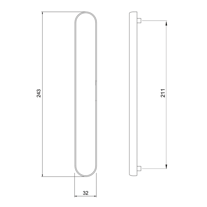 Balmoral uPVC Door Handle Blank Plate French Doors Blanking Handle PVC 211mm Screw Centres