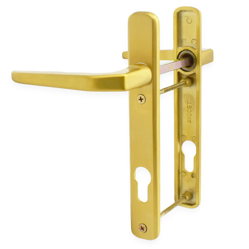 Avocet/WMS Gold Short Backplate Handles 92mm centre handle 122mm screw centres